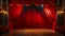 Old Western Theatre Curtains and Wooden Stage Floor. Generative AI