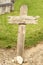 Old western wood grave cross