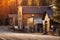 Old Western Wooden Buildings St. Elmo Gold Mine Ghost Town in Colorado, USA hidden in mountains