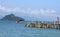 Old Wharf, pier coast of Malaysia, Langkawi.