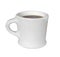 Old white coffee cup mug isolated