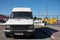 Old white Fiat Ducato van parked on the street.