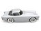 Old white sport muscle car with white wall tires - side view