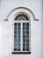 Old white synagogue church window  , Lithuania