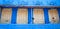 Old white wood doors with blue wall. Jodhpur, Rajasthan, Iindia. Panorama