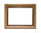 Old wide carved bronze picture frame isolated