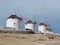 Old wind mills on Mykonos in Greece