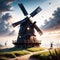 old windmill, AI-Generatet