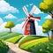 old windmill, AI-Generatet