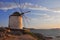 Old windmill on greek island Mykonos
