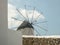 Old windmill on the hill above chora, mykonos