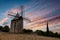 Old windmill known as `moulin de Daudet` at sunset in Fontvieille, Provence, France