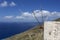 Old windmill overlooking the sea on Karpathos, Greece