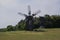 Old windmill. Ukrainian mill of the nineteenth century. Summer landscape, sunshine. Village Pirogovo