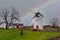 The old Windmill under rainbow at Elphin in Ireland