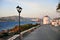 Old windmill and view of Parikia, Paros island, Greece