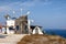 Old windmill with views of caldera near the village of Akrotiri, Santorini Island, Greece