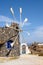 Old windmill with views of caldera, Santorini Island, Greece