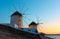 Old windmillls in Mykonos Island