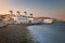 Old Windmills in Chora at Sunrise, Mykonos, Greece