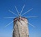 Old windmills in Mandraki harbor Rhodes Greece