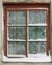 Old window in the snow