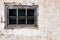 Old window and wall, abandoned house