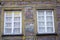 Old windows in brick wall