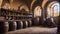 Old wine cellar with bottles and barrels