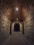 Old wine cellar tunnel at the Hincesti winery underground of the Manuc Bei mansion in Moldova. Traditional moldavian rural