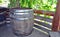 Old winemaking - wooden barrels for wine