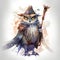 Old wise mystical wizard owl, ai generative illustration