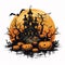 Old Witch\\\'s Pumpkin Background Illustration