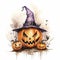 Old Witch\\\'s Pumpkin Background Illustration