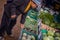 Old woman buying vegetables