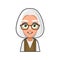 Old Woman Cartoon Icon. Cute Avatar. Vector