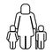 Old woman with children figure silhouette