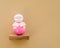 Old woman doll , Eggshell color background