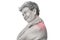 Old woman felt a lot of anxiety about shoulder and neck pain on white background