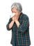 Old woman runny nose