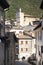 Old women in narrow streets in Scanno, Italy