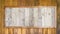 Old wood board texture is blank with a wooden frame and space to put text -  long panoramic banner background