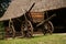 Old wood cart under barn