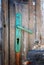 Old wood door with rusted handle in Susak