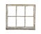 Old wood frame window isolated.