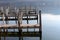 Old wood piers at the beach