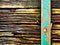 Old wood texture with rusty steel bar