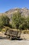 Old wood wagon in a farm in the andes mountain range