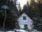 The Old wooden abandoned mill in the forest