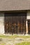 Old wooden barn door, horse stable door,